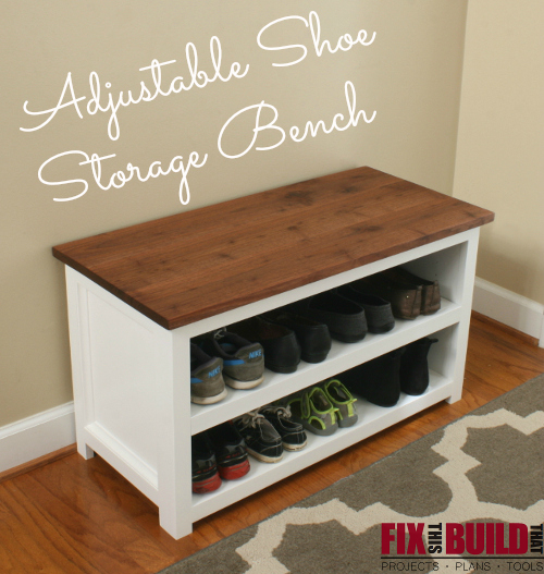 DIY Adjustable Shoe Storage Bench | FixThisBuildThat