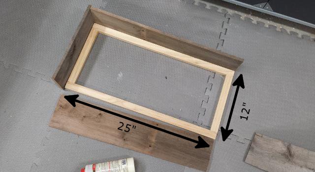 Bottom frame with measurements