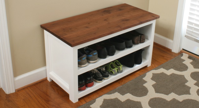 DIY Entryway Shoe Storage Bench