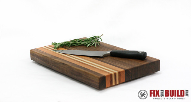 wooden chopping board with drawer