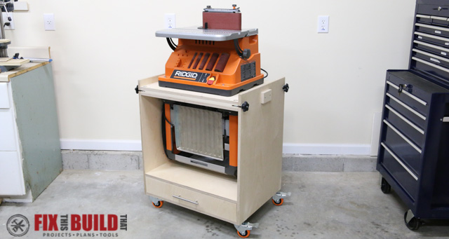 DIY Tool Stand with Sander Lift - The Handyman's Daughter