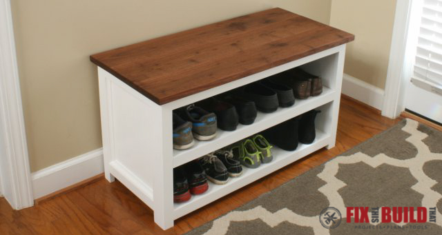 DIY Adjustable Shoe Storage Bench