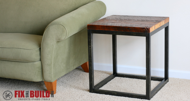 DIY Reclaimed Industrial Side Table