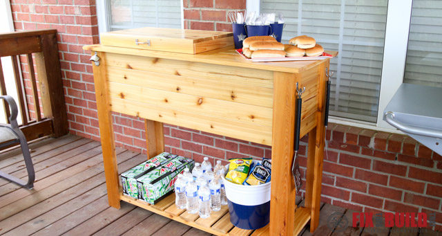 How To Build A Diy Patio Cooler Cart, Wooden Deck Cooler Box