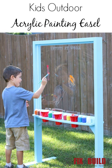 DIY Kids Outdoor Acrylic Painting Easel Plans