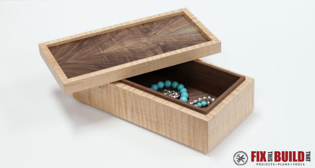 Wooden Jewelry Box with Carving Inlay Design for Women Jewelry Organizer Vintage Jewelry Box Organizer 10 x 3 x 2