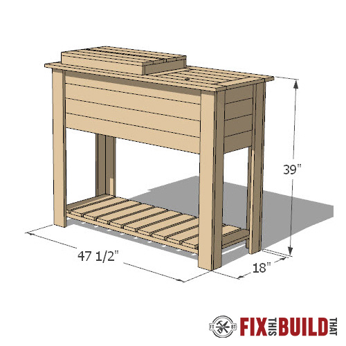 How To Build A Diy Patio Cooler Cart, Wooden Deck Cooler Plans