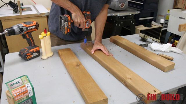 drilling counterbores in sofa arms