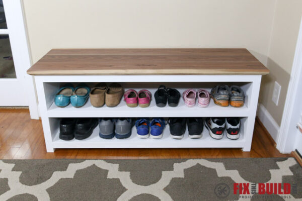 DIY Entryway Shoe Storage Bench | FixThisBuildThat