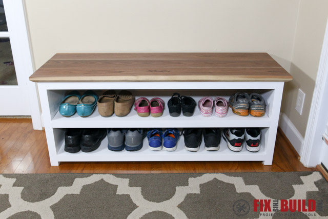 DIY Entryway Shoe Storage Bench 