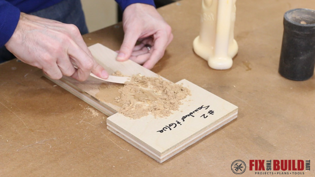 Filling Pocket Holes with Sawdust and Glue