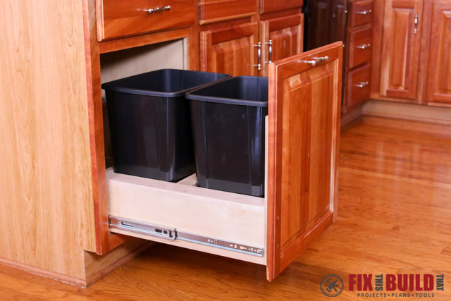 DIY Pull Out Trash Can for Kitchen Cabinet