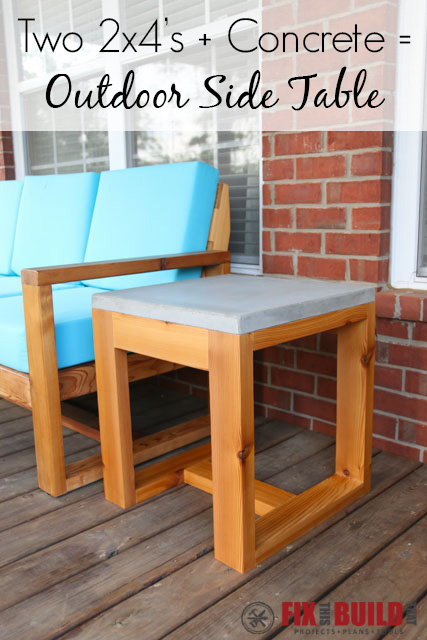 DIY Outdoor Side Table (2x4 and Concrete) | FixThisBuildThat