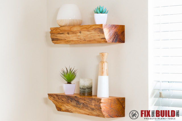 Turn Firewood Into Diy Floating Shelves, Diy Floating Timber Shelves