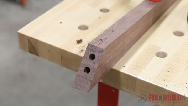dowel joinery on angled legs
