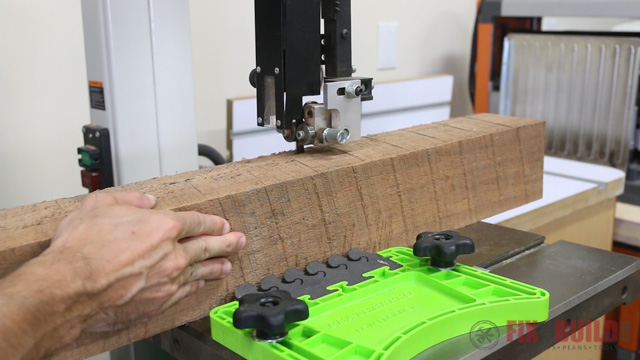 resawing lumber on a bandsaw