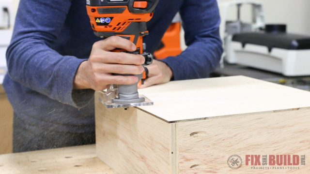 Chamfering drawer bottoms with a router