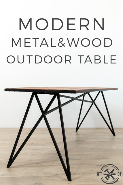 DIY Metal and Wood Modern Outdoor Table