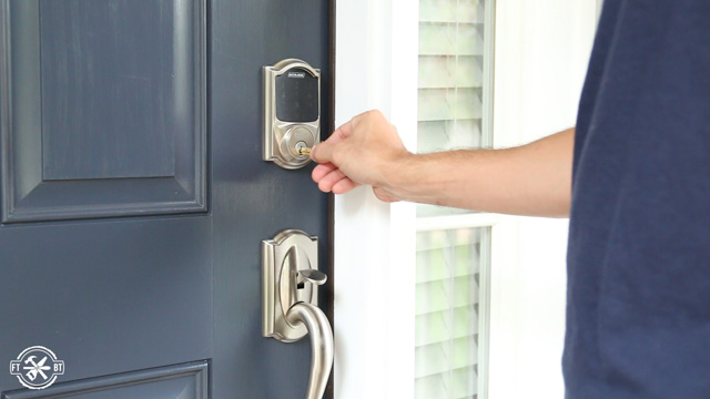 using override key on a keyless lock on front door