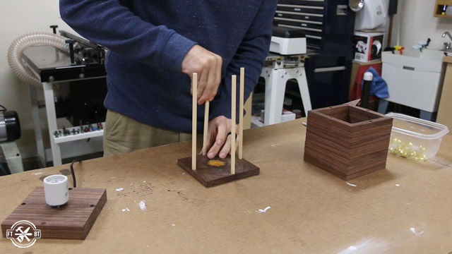 adding dowels to the base of the light