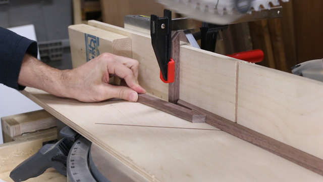 making cuts on miter saw
