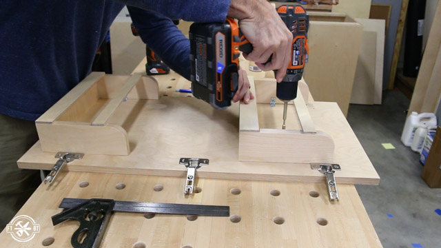 attaching cubbies to wooden cabinet doors