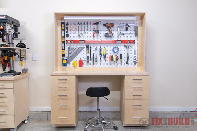 Diy Garage Workbench With Storage, Garage Tool Cabinets Diy