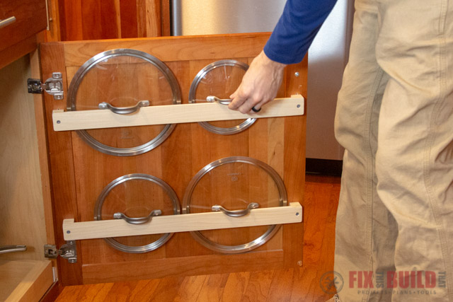 Easy DIY Pot Lid Holder for Kitchen Cabinet Doors