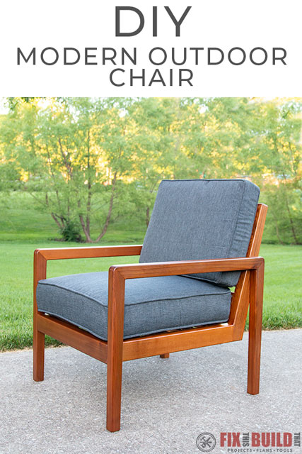 Modern DIY Outdoor Chair from Cedar 7x7s | FixThisBuildThat