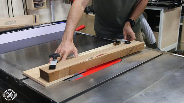 using tapering jig to cut wood
