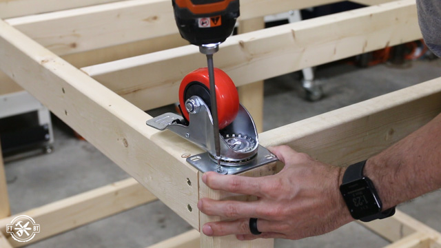 attaching castors to bottom of table