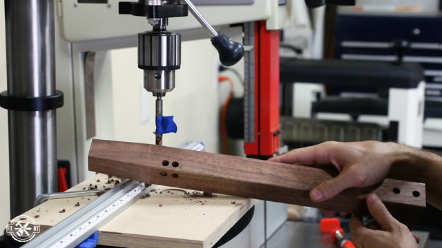 using drill press to make holes for dowel joinery