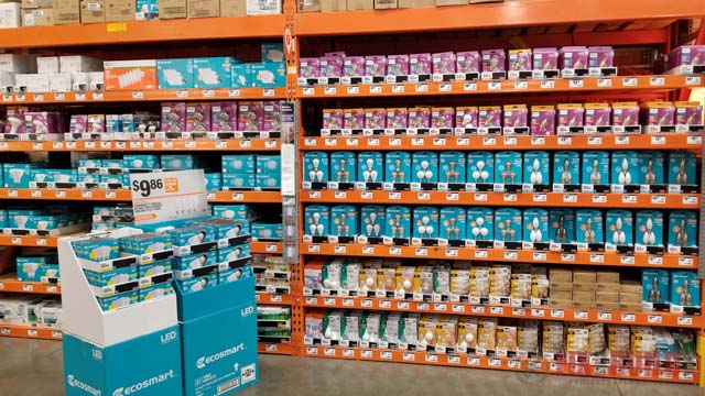 LED light bulbs at Home Depot