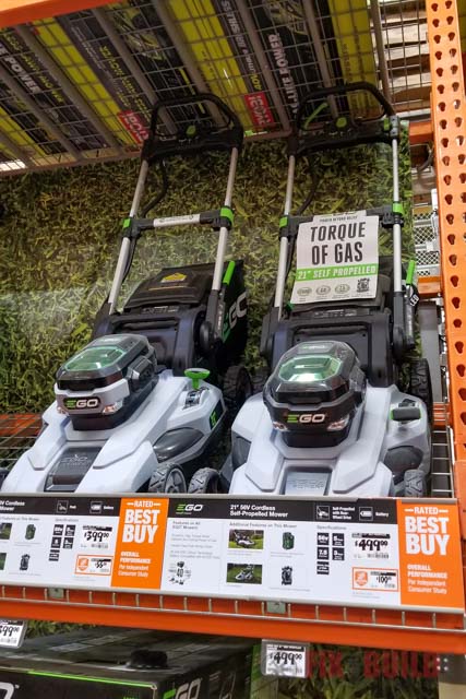 EGO electric lawnmower at Home Depot