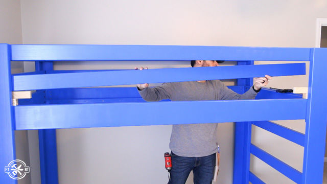 attaching guard rails to diy loft bed