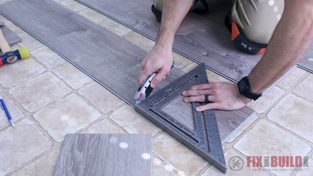 cutting vinyl plank flooring with utility knife