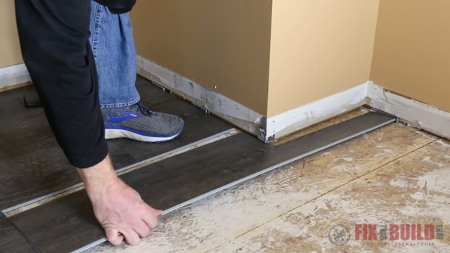 installing a notched vinyl plank flooring board