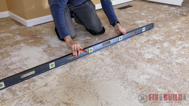 using level to check floors