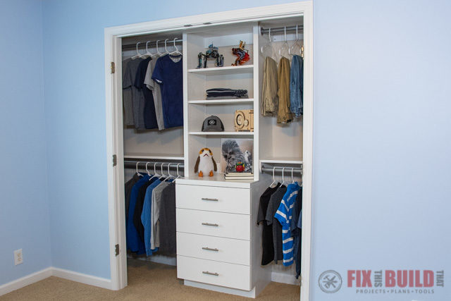 Diy Closet Organizer With Shelves And, Built In Dresser Closet