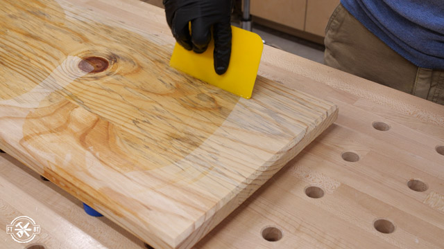 adding finish to shoe rack