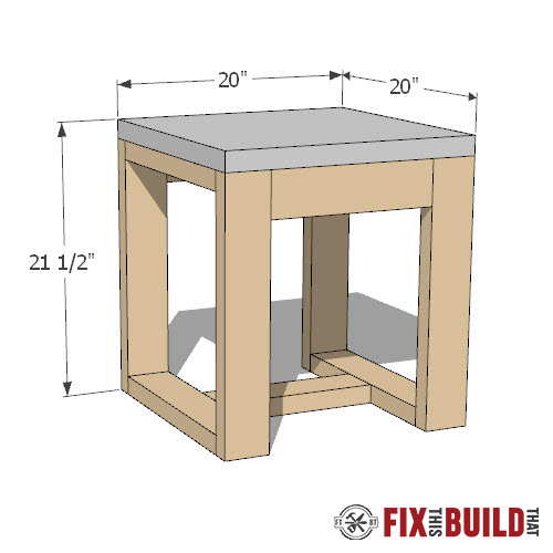 Diy Table Base For Granite Top Diy Outdoor Side Table 2x4 And 