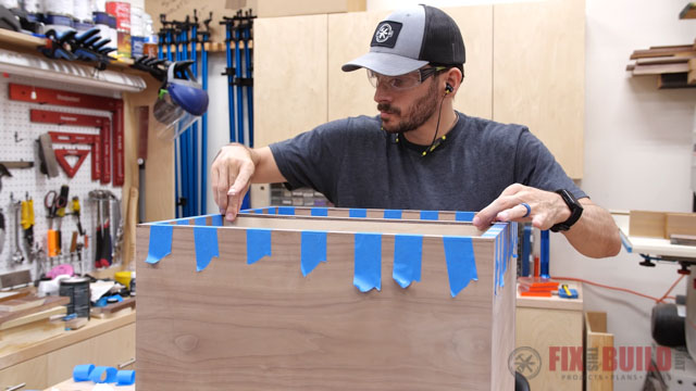 attaching trim pieces to cabinet edge