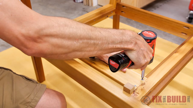 attaching slats to wooden frame