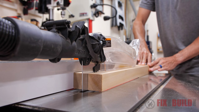 cutting wood on table saw