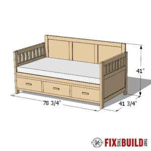 Daybed with Storage Drawers (Twin Size) Plans