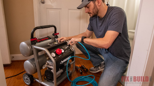 hooking up air compressor