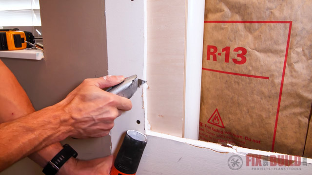 cutting bevel on drywall opening