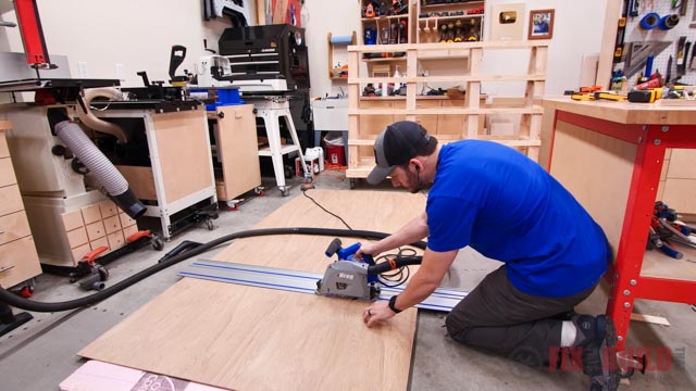 cutting plywood with Kreg track saw