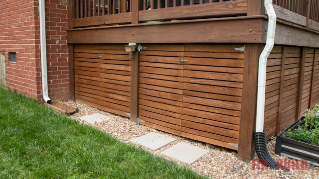 under deck storage area