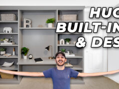 how to build bookshelves with a built in desk